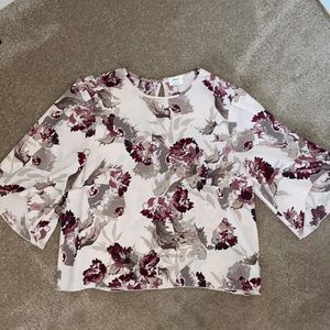 Wilfred floral blouse with flutter sleeve detail